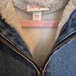 Cat & Jack Blue Denim Jacket with Sherpa Lining
